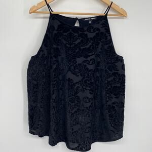 Cable & Gauge Top XL Black Velvet Tapestry Pattern Whimsigoth Dark Romantic